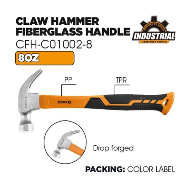 Martillo de uña Mango de Fibra de Vidrio CFH-C01002-8