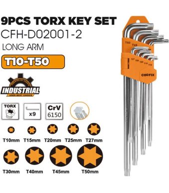 Juego de 9 llaves Torx CFH-D02001-2