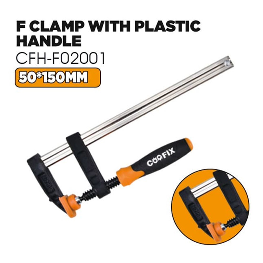 Abrazadera en F con mango de plástico CFH-F02001 Abrazadera en F con mango de plástico CFH-F02001